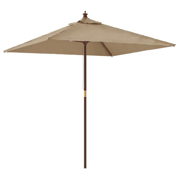 vidaXL Umbrelă soare de grădină st&acirc;lp din lemn taupe 198x198x231 cm