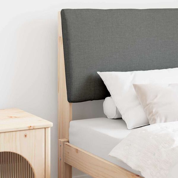 vidaXL Tăblie tapițată Gri închis 75 cm Lemn de pin masiv