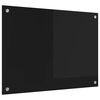 vidaXL Panou de bucătărie Negru 70 x 50 cm sticlă securizată