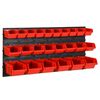 vidaXL Set rafturi atelier 26 buc. roșu / negru 77x39 cm polipropilenă