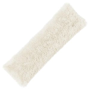 vidaXL Pernă cu pernă HEERLEN Alb 40 x 145 cm Fleece PV