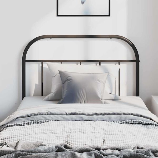 vidaXL Tăblie de pat metalică, negru, 100 cm