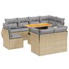 vidaXL Set canapele de grădină, 9 piese, cu perne, bej, poliratan