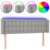 vidaXL Tăblie de pat cu LED, gri deschis, 147x16x78/88 cm, textil