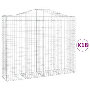 vidaXL Coș gabion arcuit, 18 buc, 200x50x160/180 cm, fier galvanizat
