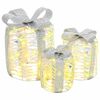 vidaXL Decorațiune Cutie Cadou 3 buc. Alb cald 20 x 20 x 20 cm PET