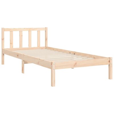 vidaXL Cadru de pat cu tăblie single mic, lemn masiv