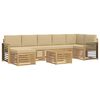 vidaXL Set de canapele de exterior 8 pcs Alb și Bej 59 x 59 x 37 cm