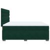 vidaXL Pat box spring cu saltea, verde &icirc;nchis, 180x200 cm, catifea