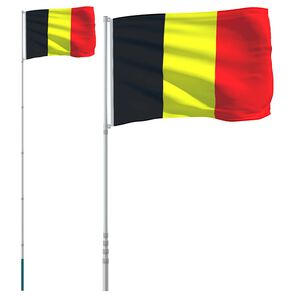 vidaXL Steag Belgia și st&acirc;lp din aluminiu, 5,5 m