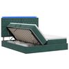 vidaXL Pat cu LED și saltea Verde &icirc;nchis 200 x 200 cm Catifea