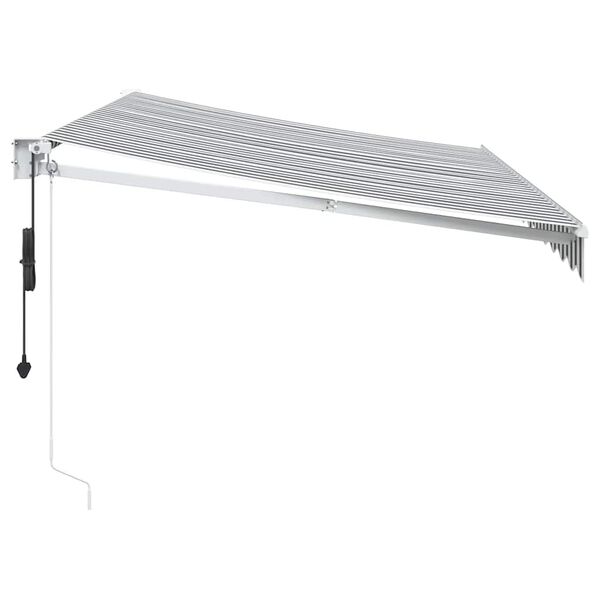 vidaXL Copertină retractabilă antracit/alb, 3,5x2,5 m, textil/aluminiu