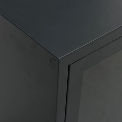 vidaXL Dulap TV, negru, 105x35x52 cm, oțel și sticlă