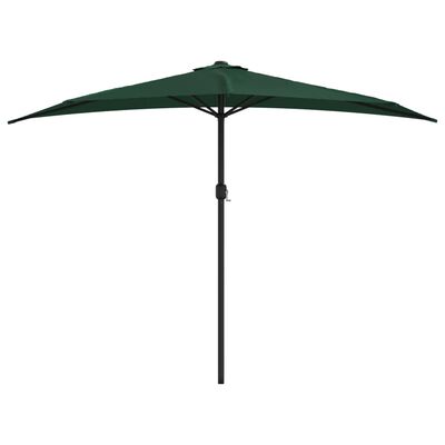 vidaXL Umbrelă de soare de balcon, tijă aluminiu, verde, 300x155 cm