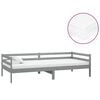 vidaXL Pat de zi cu saltea, gri, 90x200 cm, lemn masiv de pin