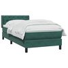 vidaXL Pat box spring cu saltea, verde &icirc;nchis, 80x220 cm, catifea