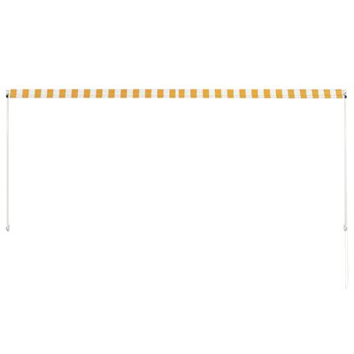 vidaXL Copertină retractabilă, galben și alb, 300 x 150 cm