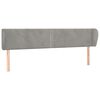 vidaXL Tăblie de pat cu aripioare gri deschis 203x23x78/88 cm catifea