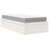 vidaXL Pat cu saltea, alb, 100x200 cm, lemn masiv pin