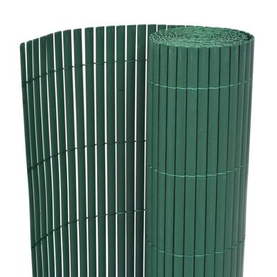vidaXL Gard de grădină cu două fețe, verde, 90 x 500 cm, PVC