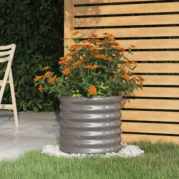 vidaXL Jardinieră grădină gri 40x40x36 cm oțel galvanizat