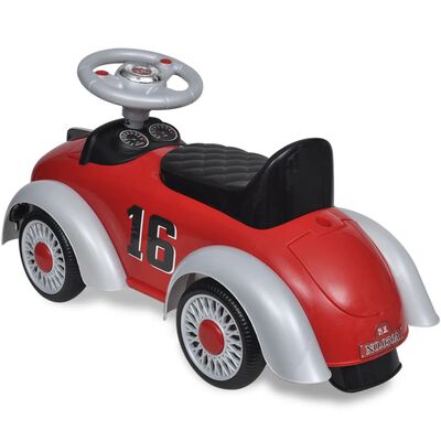 vidaXL Mașină pentru copii cu bară de împingere, roșu