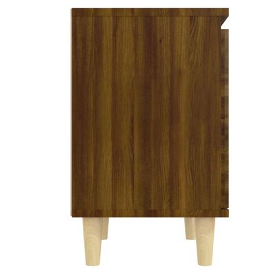 vidaXL Noptieră cu picioare din lemn masiv, stejar maro, 40x30x50 cm