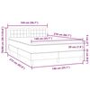 vidaXL Pat box spring cu saltea, gri deschis, 140x210 cm, catifea