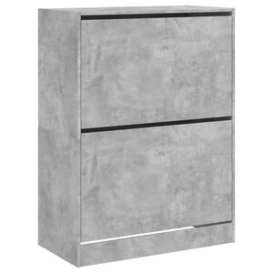 vidaXL Dulap de pantofi 2 sertare rabatabile, gri beton, 80x42x108 cm