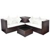 vidaXL Set mobilier de grădină cu perne, 4 piese, maro, poliratan