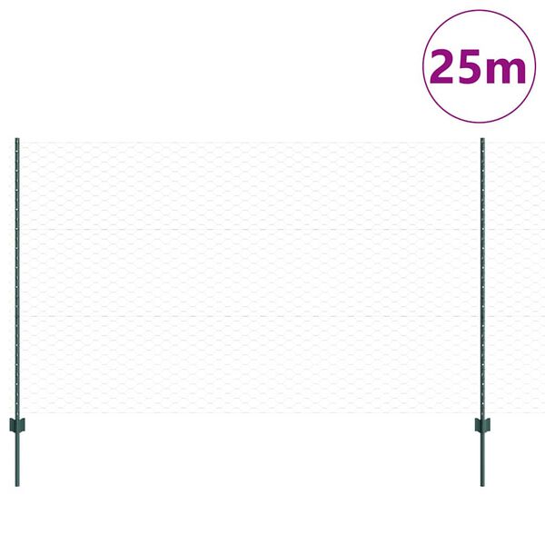 vidaXL Gard cu St&acirc;lp Verde 1,4 x 10 m Oțel și PVC