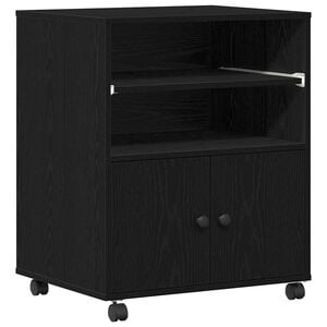 vidaXL Suport pentru imprimantă Stejar Negru 60 x 48 x 74 cm