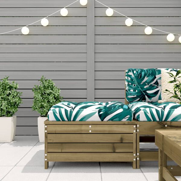 vidaXL Taburet de grădină cu pernă, lemn de pin tratat