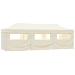 vidaXL Cort de petrecere pliabil cu 8 pereți laterali, crem, 870x291x315 cm