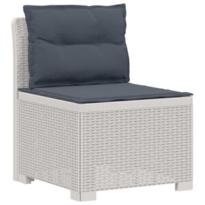 vidaXL Canapea de Grădină cu 1 Loc cu Perne Aspect Rattan PP Alb