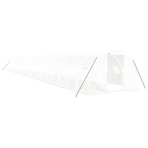 vidaXL Seră cu cadru din oțel, alb, 72 m&sup2;, 24x3x2 m