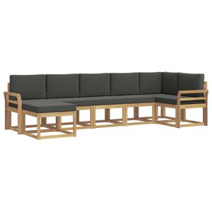 vidaXL Set de canapele de exterior 7 pcs Alb și antracit Poliester