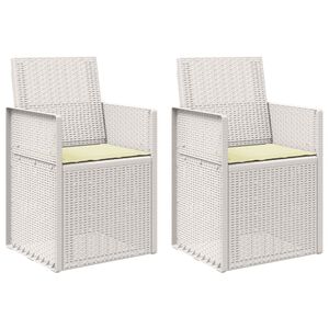 vidaXL Scaune de Dining pentru Grădină 2 pcs Alb și crem PP