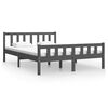 vidaXL Cadru de pat, gri, 140x190 cm, lemn masiv de pin