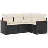 vidaXL Set mobilier de grădină cu perne, 4 piese, negru, poliratan