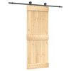 vidaXL Ușă glisantă Natural și Negru 80 x 210 cm Lemn de Pin Solid