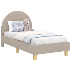 vidaXL Cadru de pat pentru copii cu spătar Gri deschis 70 x 140 cm