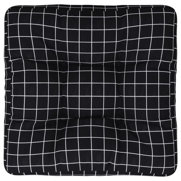 vidaXL Pernă de paleți, negru, carouri, 50x50x12 cm, textil