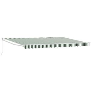 vidaXL Cortina Retractabilă Manual Verde și alb 500 &times; 300 cm