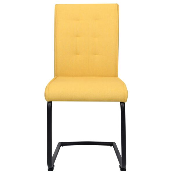 vidaXL Scaune de bucătărie consolă, 2 buc., galben muștar, textil