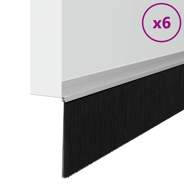 vidaXL Dopuri pentru uși autoadezive 6 pcs Argintiu 100 cm