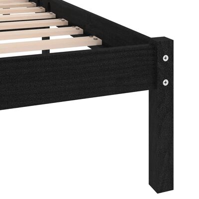 vidaXL Cadru de pat King Size, negru, 150x200 cm, lemn masiv
