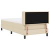 vidaXL Pat cu arcuri cu saltea cu headboard Crem 190 x 90 cm țesătură