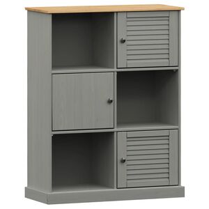 vidaXL Bibliotecă VIGO, gri, 90x35x114,5 cm, lemn masiv de pin