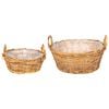 vidaXL Coș pentru plante cu depozitare 2 pcs Maro Ratan Lacak